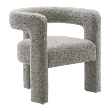 KAYLA BOUCLE ARM CHAIR - LIGHT GRAY