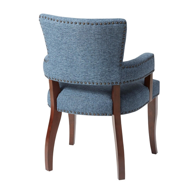 ARMED DINING CHAIR, BLUE