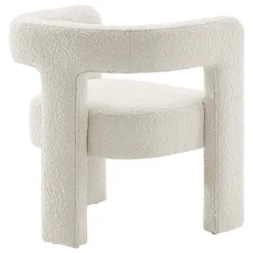 KAYLA BOUCLE ARM CHAIR - WHITE