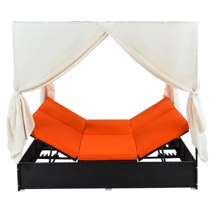 OUTDOOR WICKER DAYBED, ORANGE