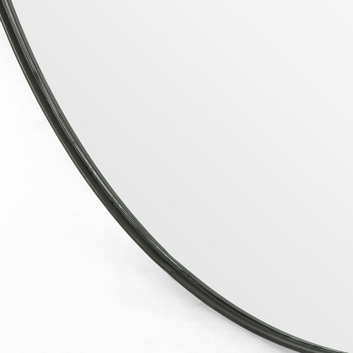 BELLVUE ROUND MIRROR - RUSTIC BLACK