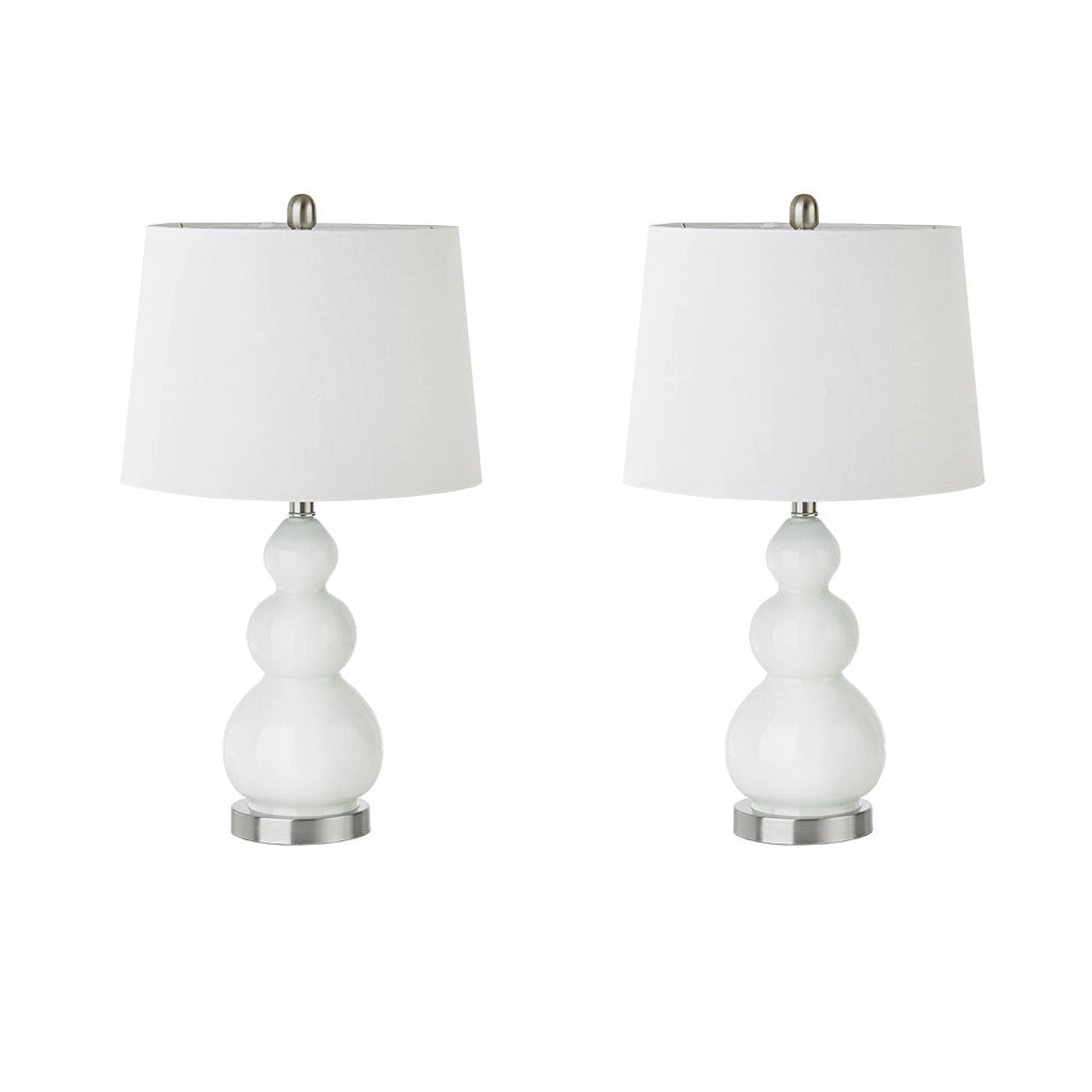 HARMONY WHITE TABLE LAMPS, (SET OF 2)