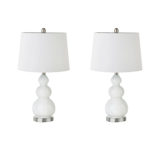 HARMONY WHITE TABLE LAMPS, (SET OF 2)