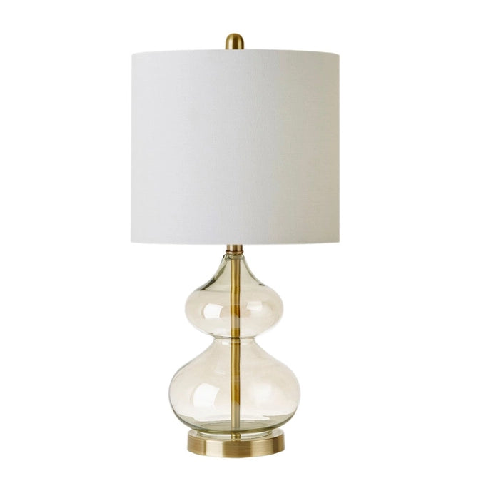 CLEAR GLASS BASE TABLE LAMP (SET OF 2)