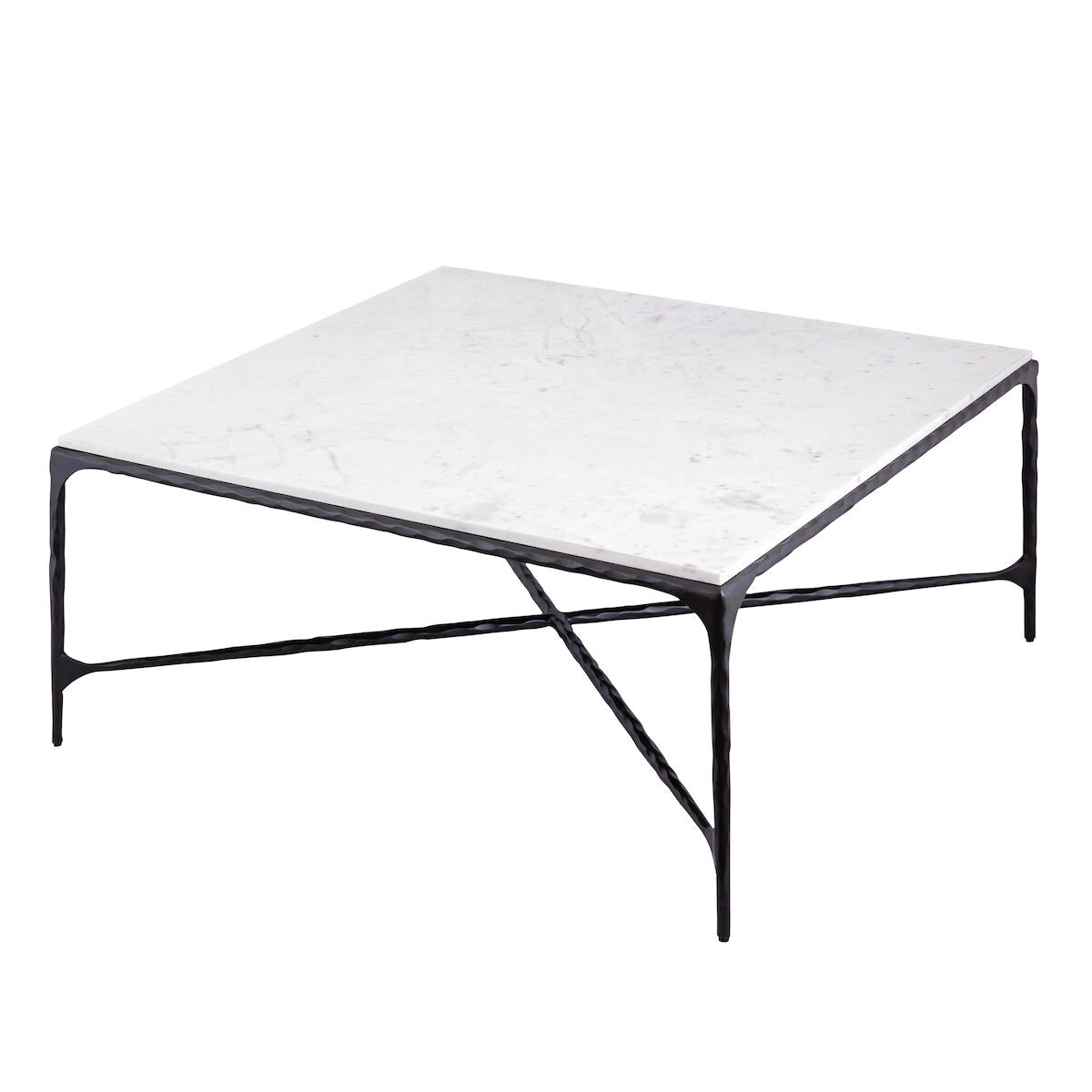 SEVILLE FORGED MARBLE TOP COFFEE TABLE, GRAPHITE