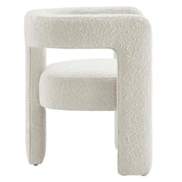 KAYLA BOUCLE ARM CHAIR - WHITE