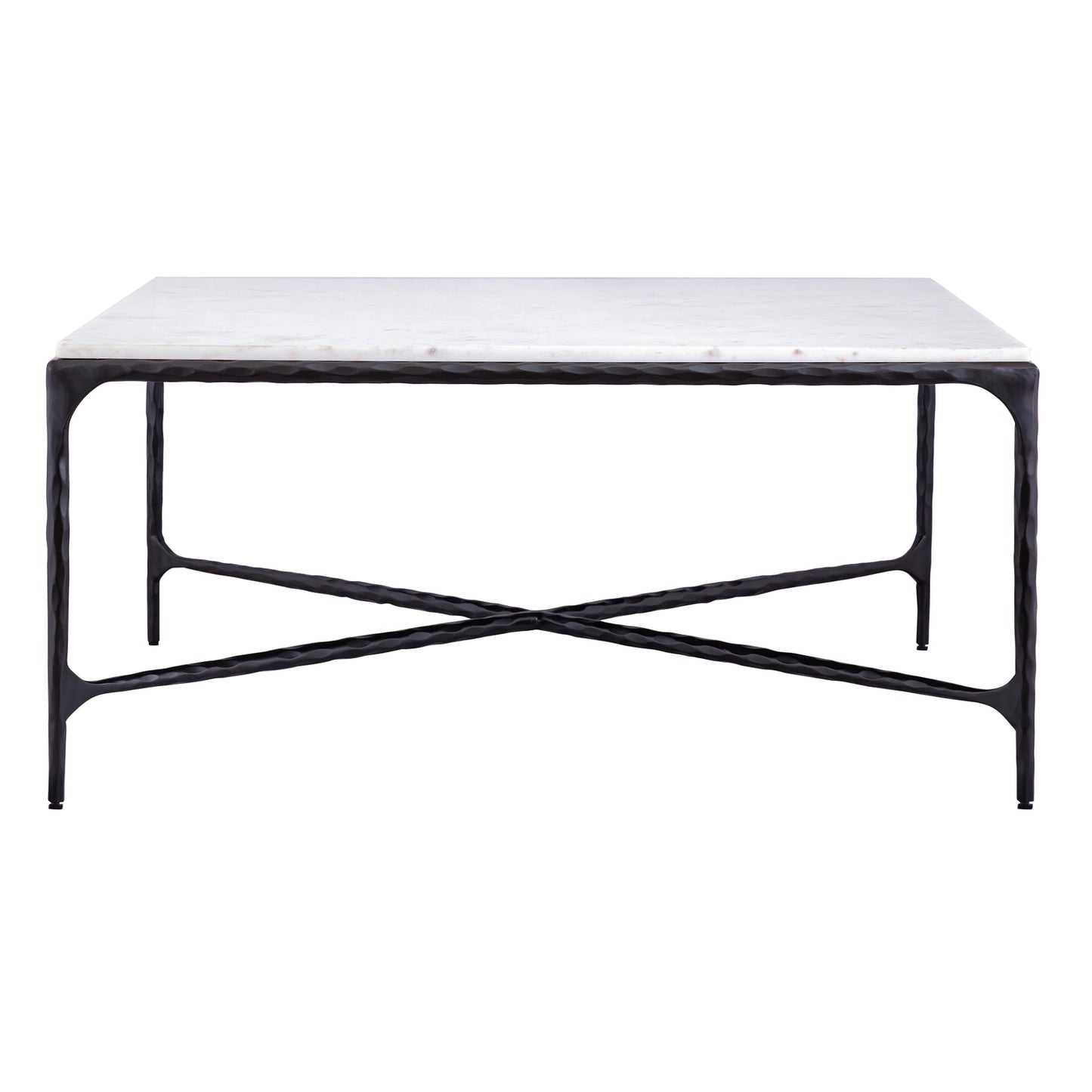 SEVILLE FORGED MARBLE TOP COFFEE TABLE, GRAPHITE