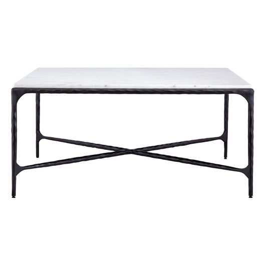 SEVILLE FORGED MARBLE TOP COFFEE TABLE, GRAPHITE