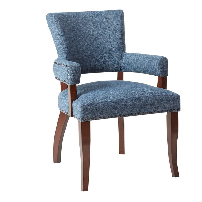 ARMED DINING CHAIR, BLUE