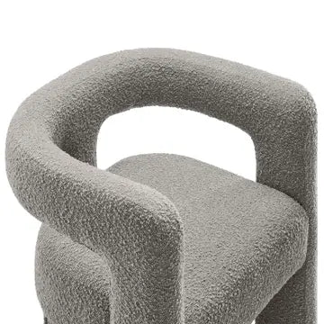 KAYLA BOUCLE ARM CHAIR - LIGHT GRAY