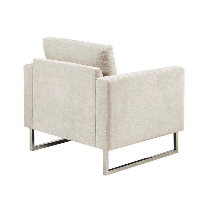 MOONLIT VELVET ACCENT CHAIR, IVORY