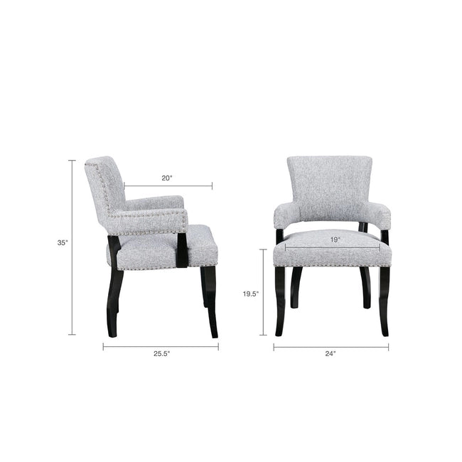 ARMED DINING CHAIR, GREY