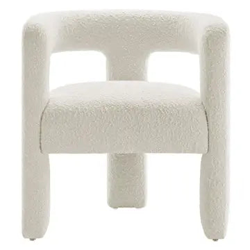 KAYLA BOUCLE ARM CHAIR - WHITE