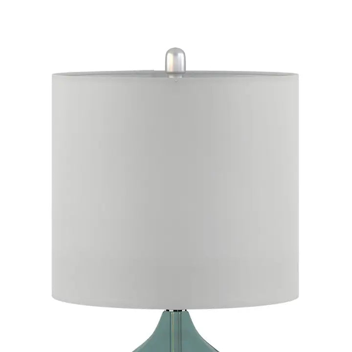 TEAL GLASS BASE TABLE LAMP (SET OF 2)