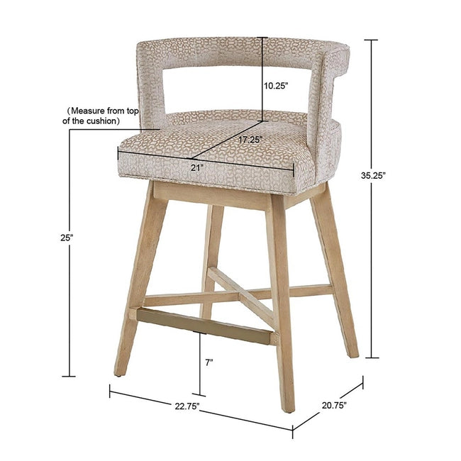 CASBAH UPHOLSTERED COUNTER STOOL, CREAM