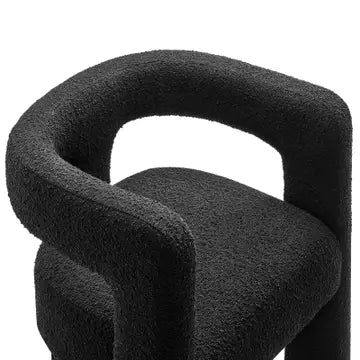 KAYLA BOUCLE ARM CHAIR - BLACK