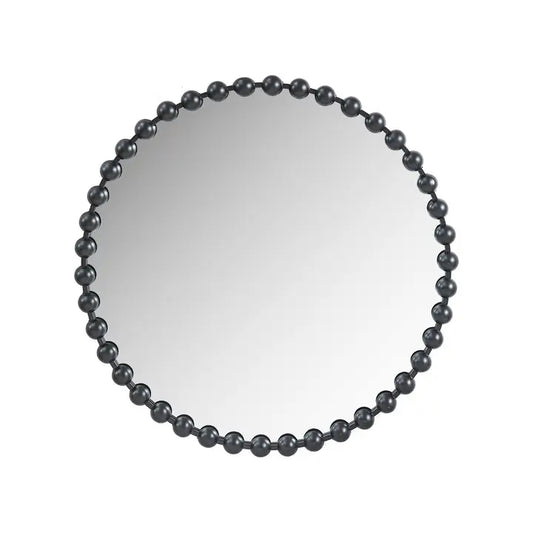 ROUND IRON WALL MIRROR, BLACK