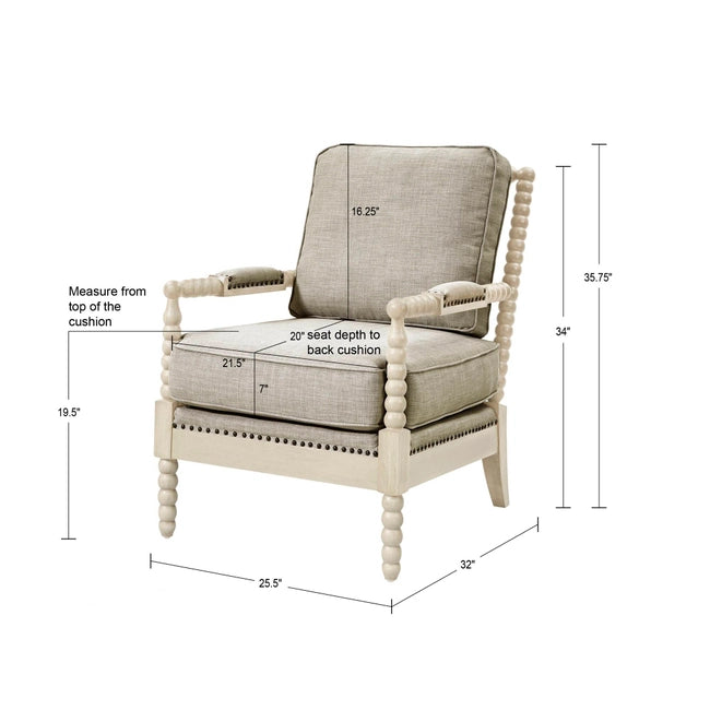 MEDINA ACCENT CHAIR, GREY / OYSTER