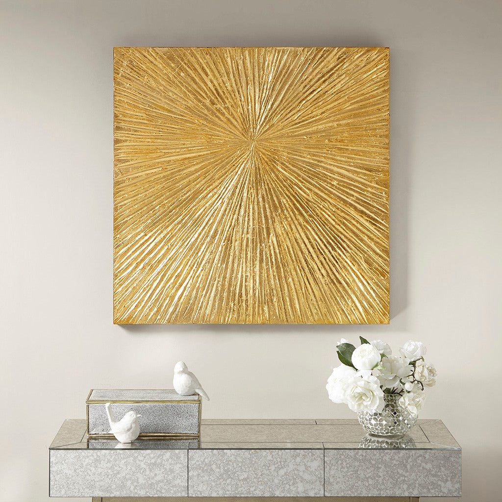 SUNBURST WALL ART, GOLD