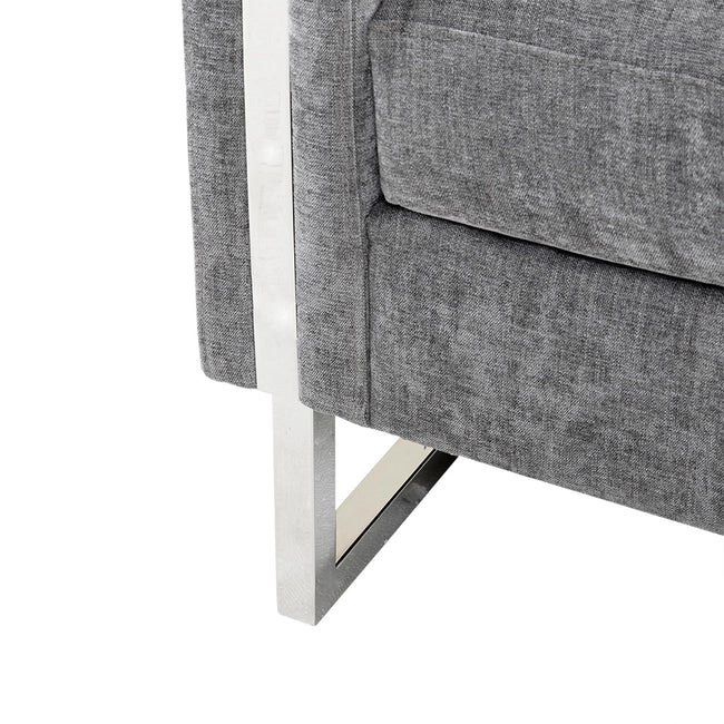 MOONLIT VELVET ACCENT CHAIR, GREY