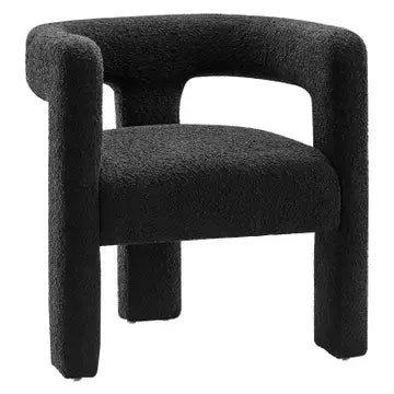 KAYLA BOUCLE ARM CHAIR - BLACK