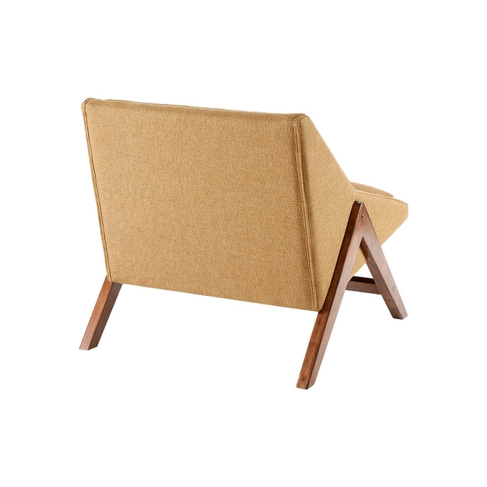 RECESSED ARMS ACCENT CHAIR - MUSTARD