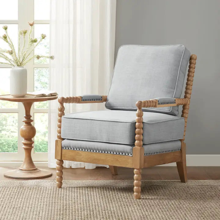 MEDINA ACCENT CHAIR, BLUE / NATURAL