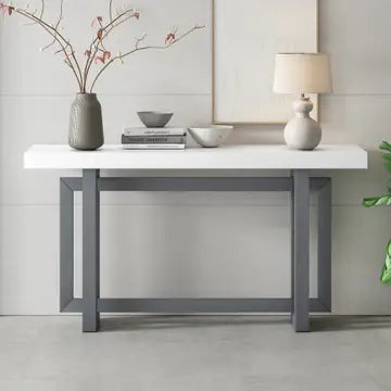 CONTEMPORARY WOOD CONSOLE TABLE - WHITE