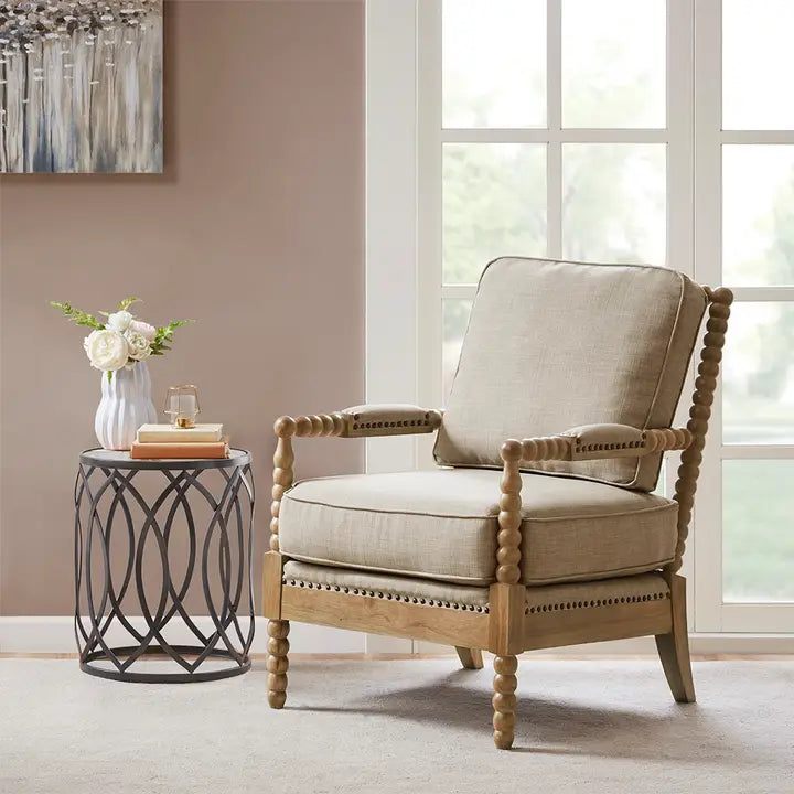 MEDINA ACCENT CHAIR, CREAM / NATURAL