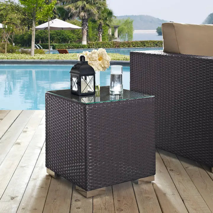 CONVENE OUTDOOR SIDE TABLE, ESPRESSO