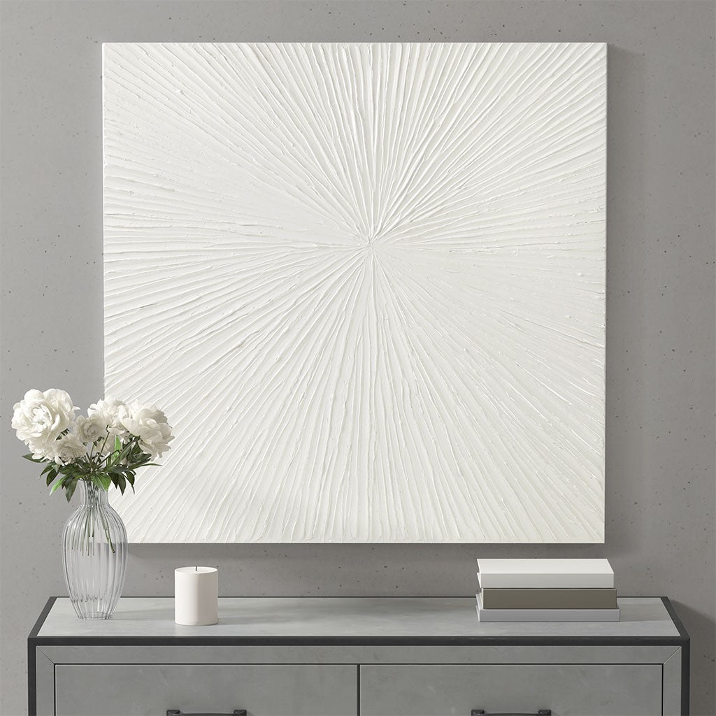 SUNBURST WALL ART, WHITE