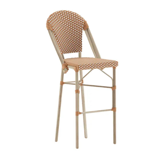 LOURDES OUTDOOR BAR STOOL - NATURAL / WHITE