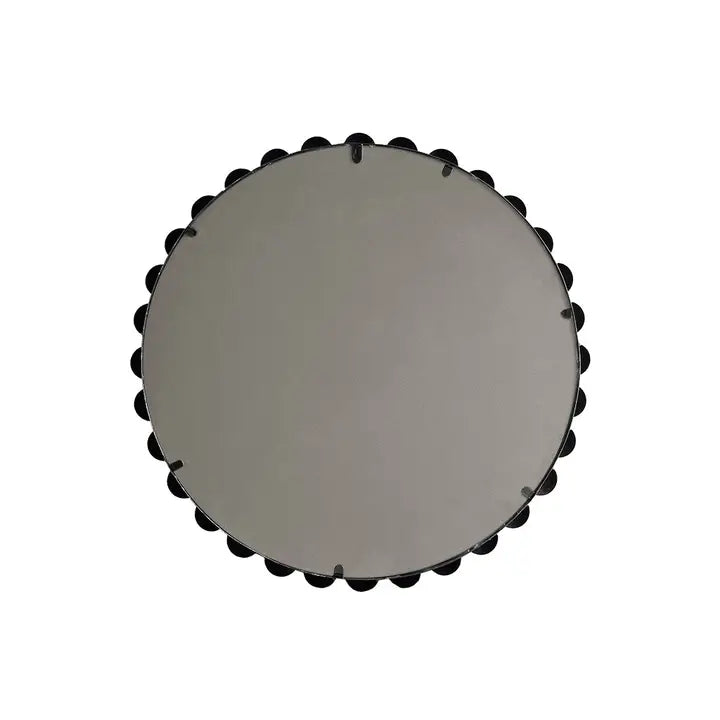 ROUND IRON WALL MIRROR, BLACK