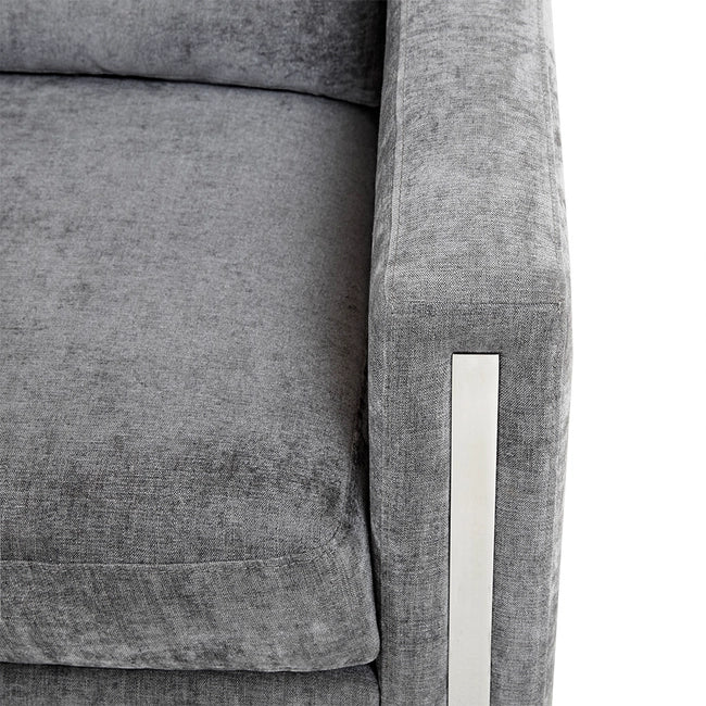 MOONLIT VELVET ACCENT CHAIR, GREY