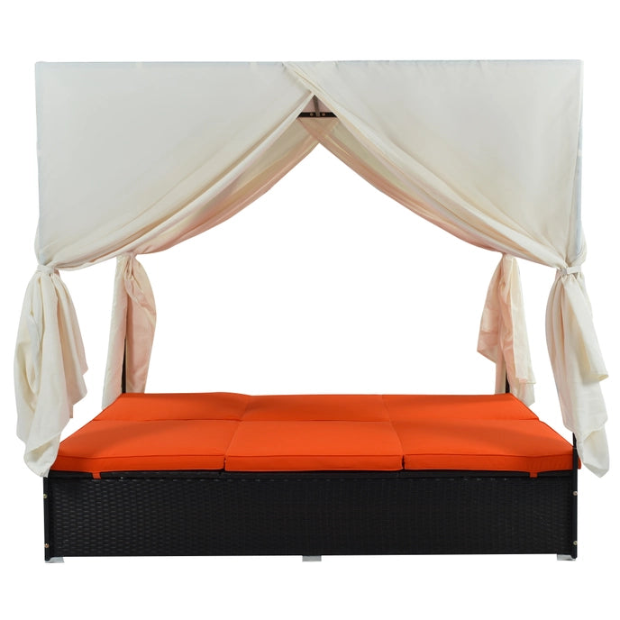 OUTDOOR WICKER DAYBED, ORANGE