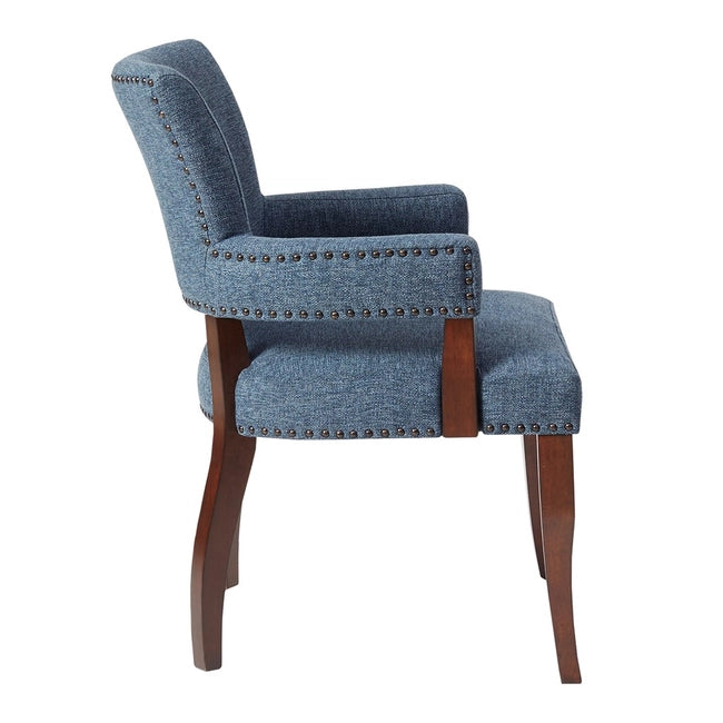 ARMED DINING CHAIR, BLUE