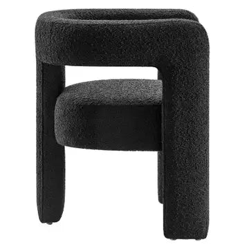 KAYLA BOUCLE ARM CHAIR - BLACK