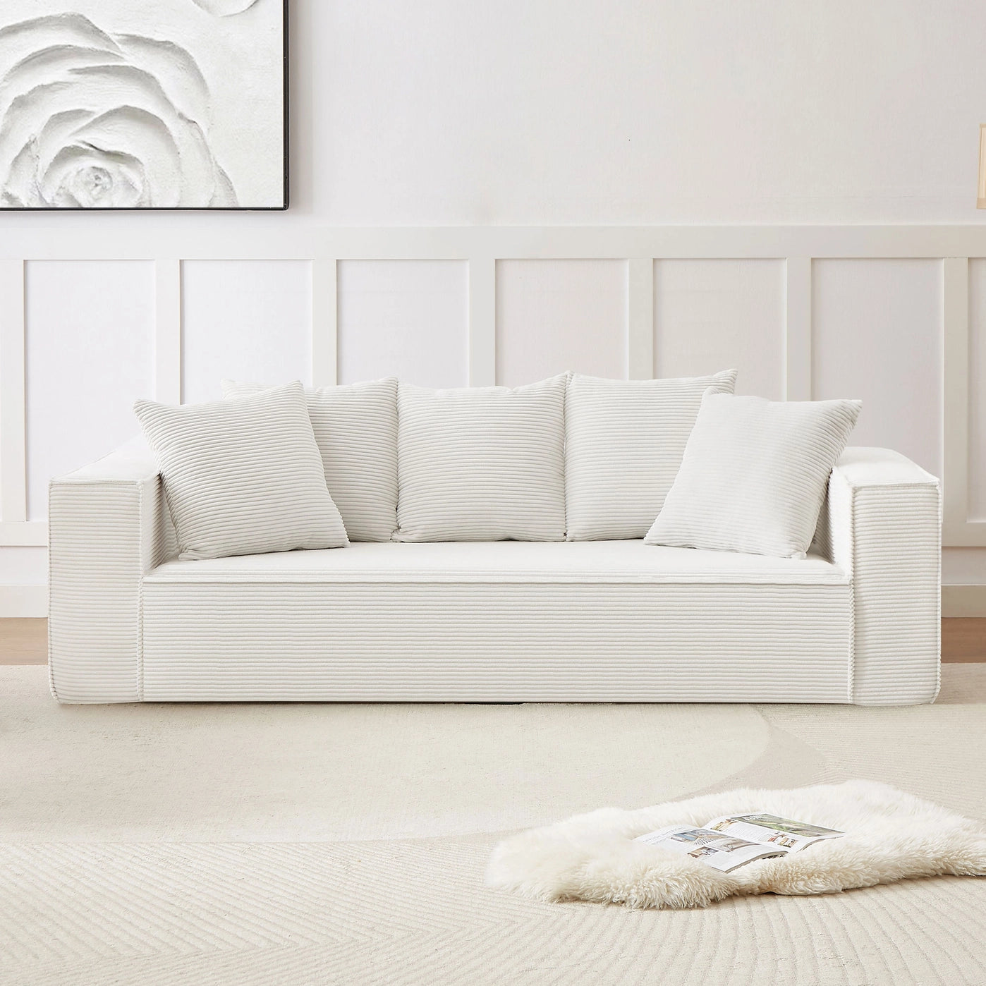 EVERWHITE CORDUROY SOFA