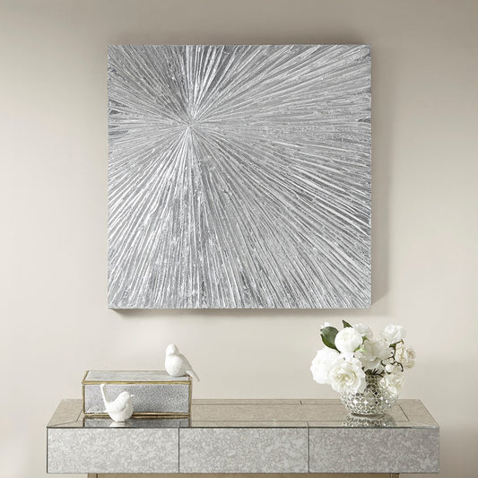 SUNBURST WALL ART, SILVER