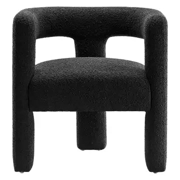 KAYLA BOUCLE ARM CHAIR - BLACK