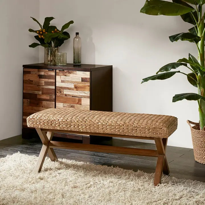 SEAGRASS WOVEN BENCH