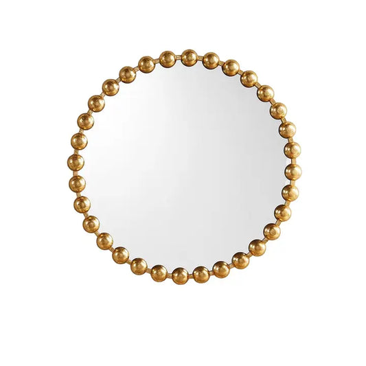 ROUND IRON WALL MIRROR, GOLD