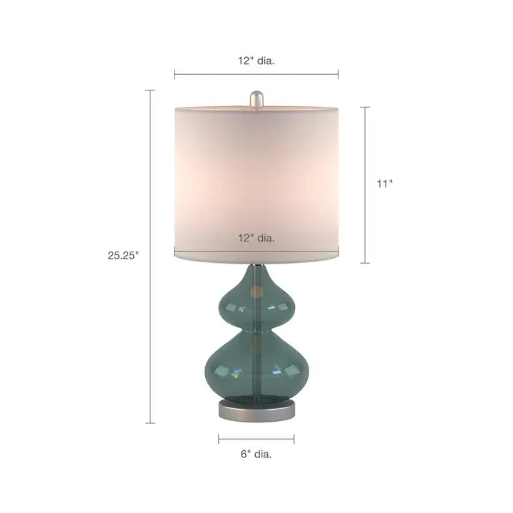 SELENE TABLE LAMP - TEAL GLASS (SET OF 2)