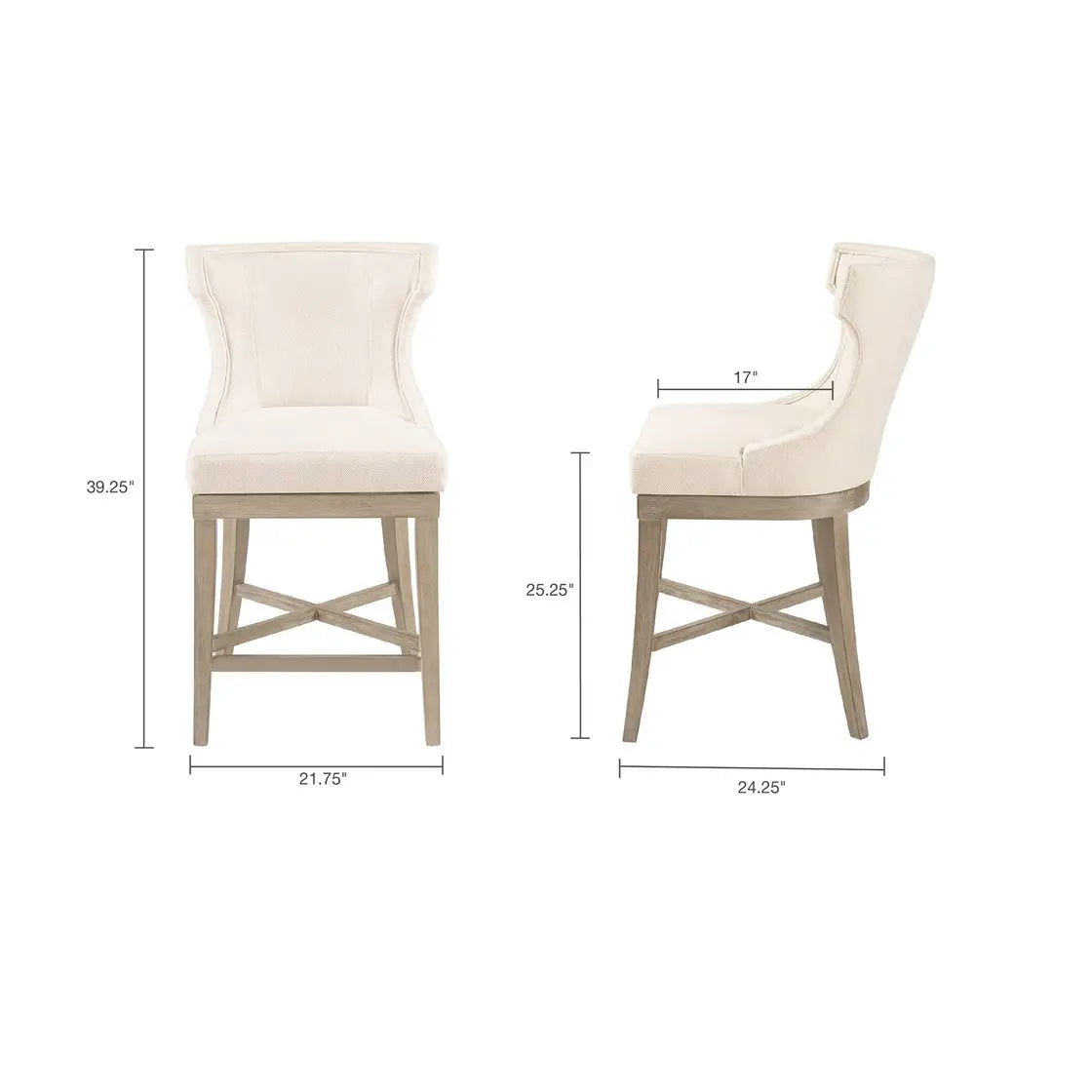 WYNNE WINGBACK SWIVEL COUNTER STOOL, CREAM / IVORY