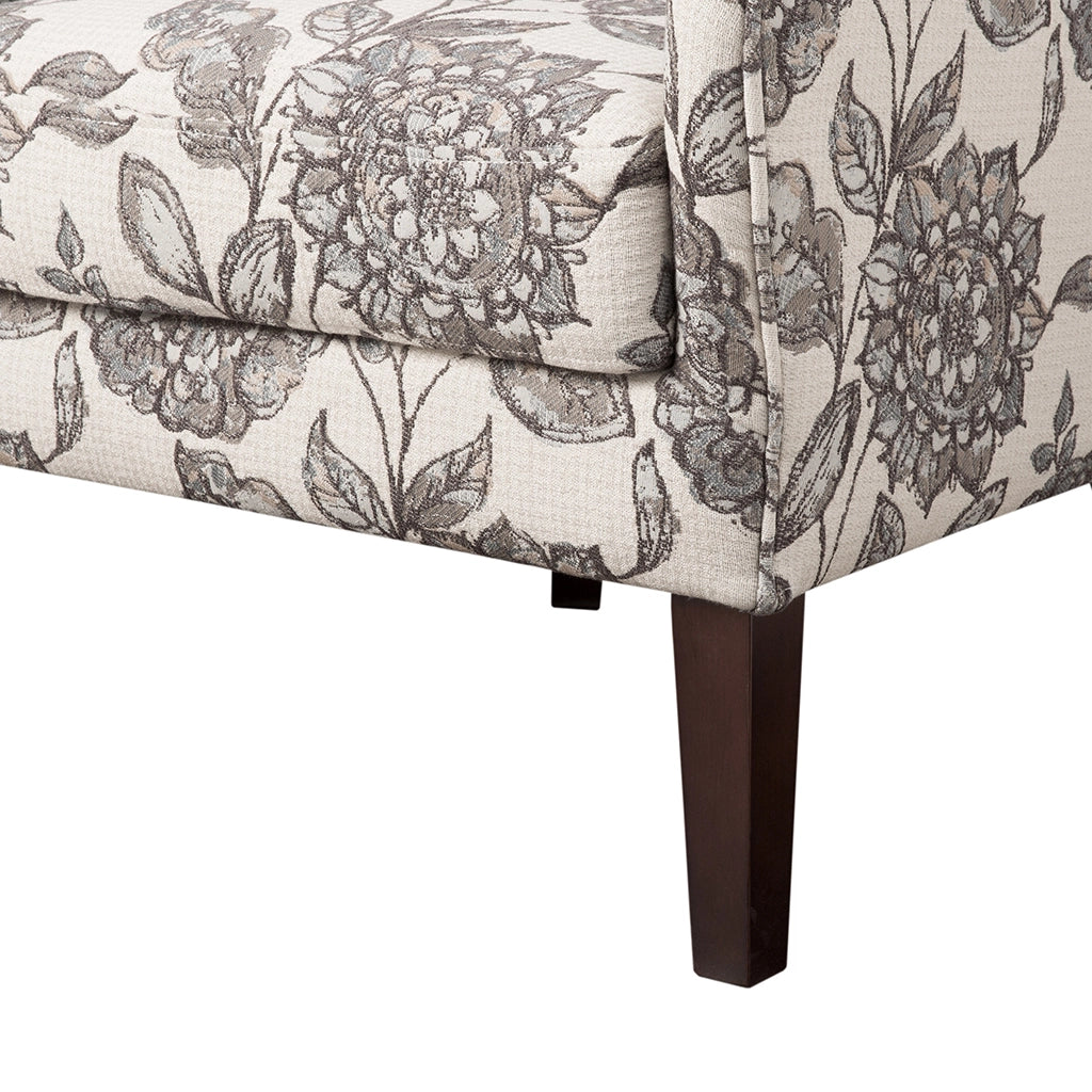 FLORAL UPHOLSTERED WINGBACK CHAIR