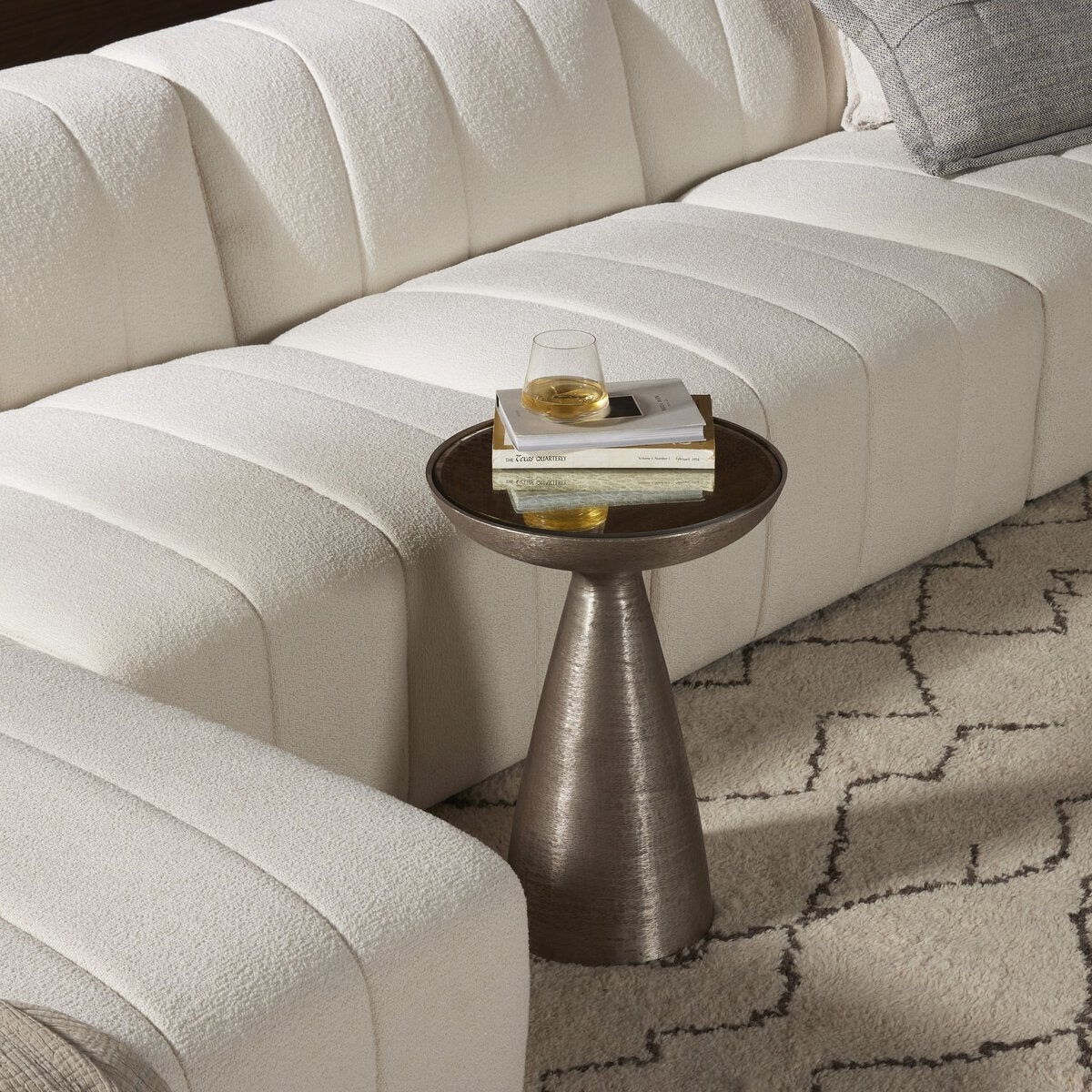 MARLOW MOD PEDESTAL TABLE - BRUSHED NICKEL