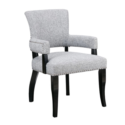 ARMED DINING CHAIR, GREY