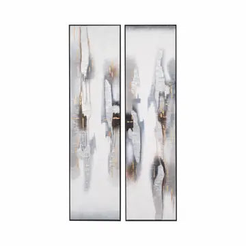 87x23 ABSTRACT OIL PAINTING (SET OF 2)