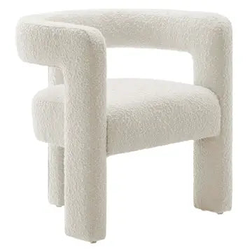 KAYLA BOUCLE ARM CHAIR - WHITE