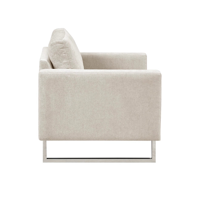 MOONLIT VELVET ACCENT CHAIR, IVORY